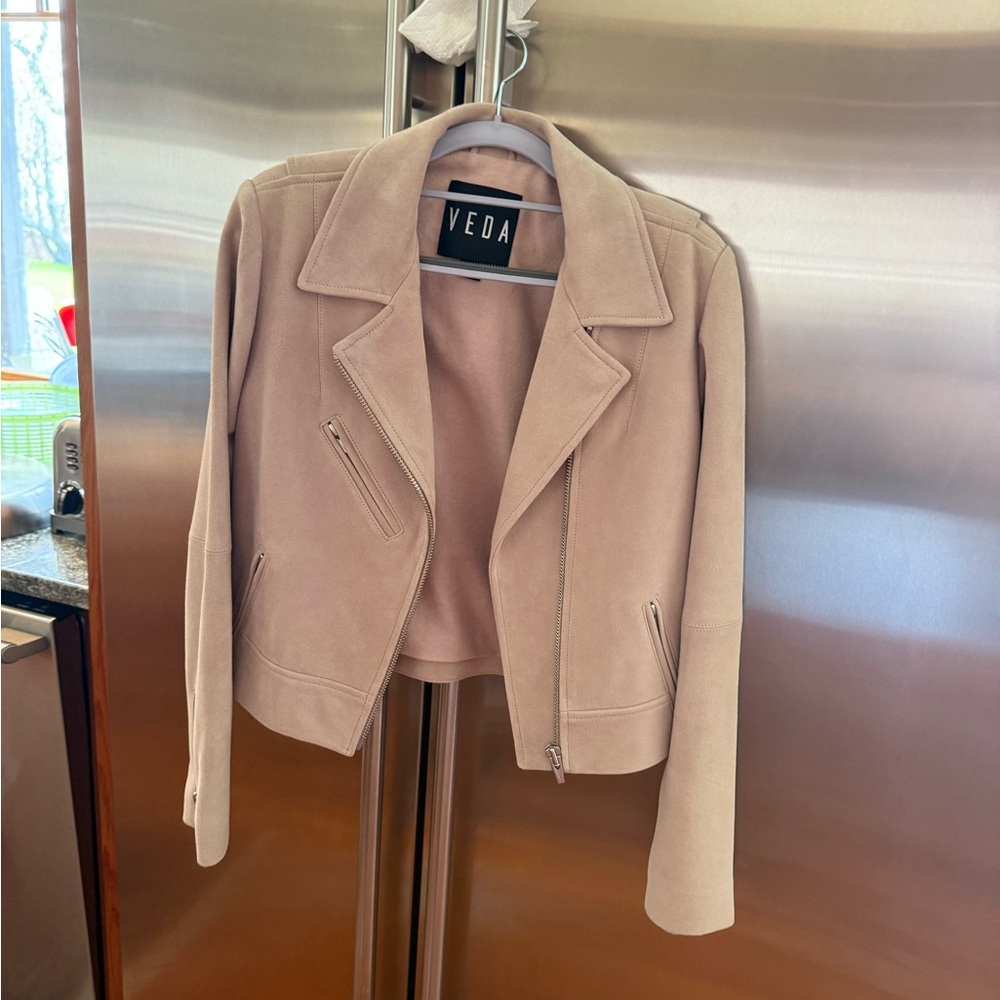 VEDA Women's Suede Moto Jacket